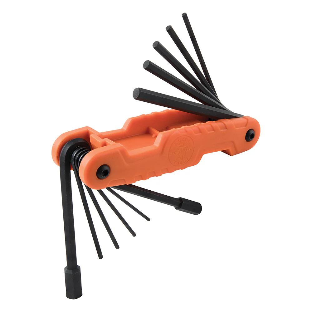 Klein 70550 Pro Folding Hex Key Set, 11 Fractional Inch-Sized Keys - Moutools