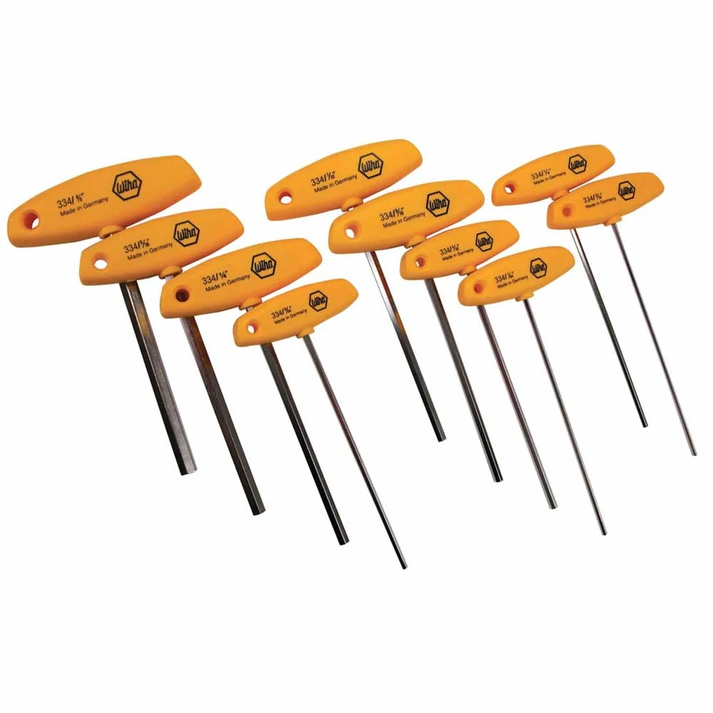 Wiha 33492 10 Piece Classic Grip Hex SAE T-Handle Set - Moutools