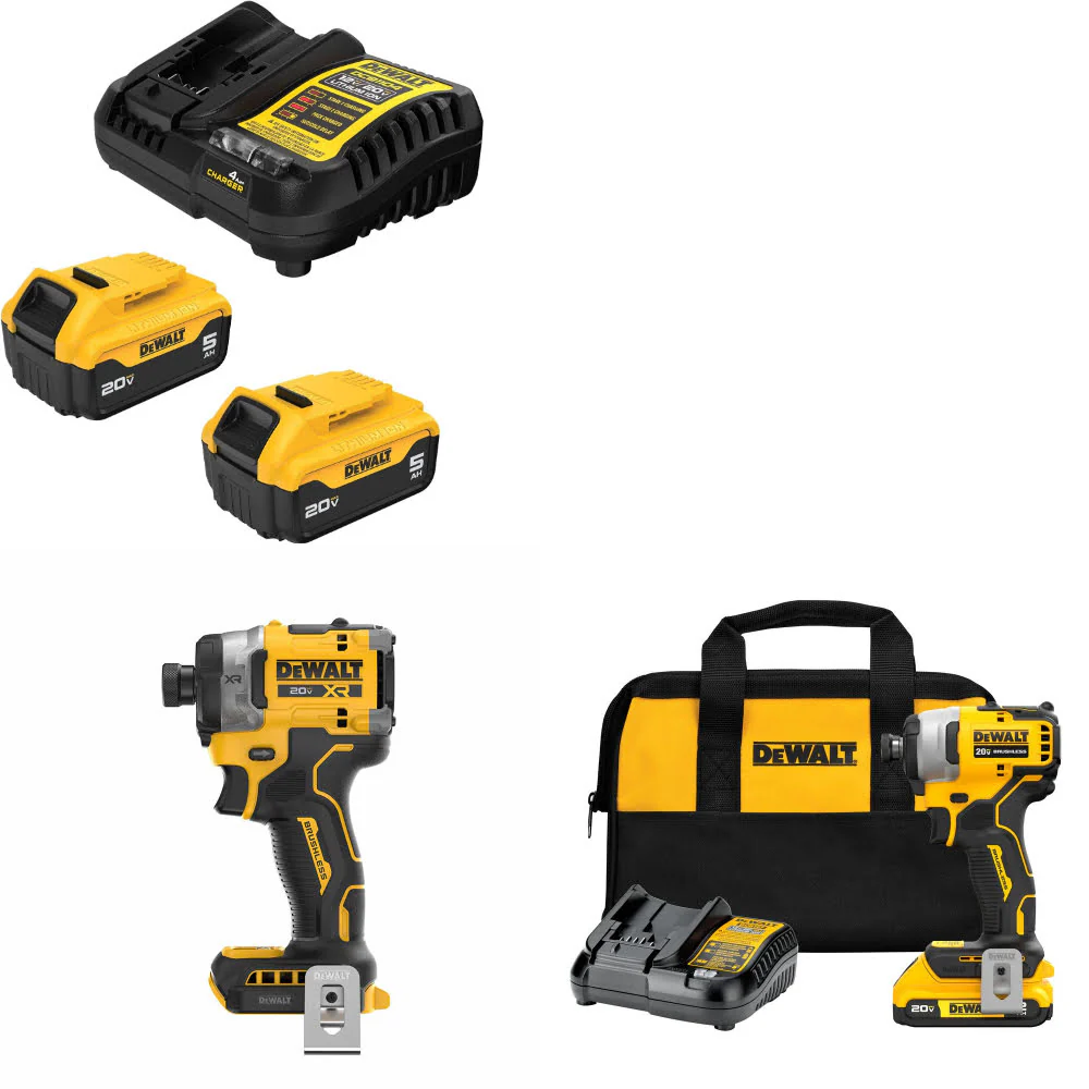 DeWalt DCB205-2C 20V Starter Kit W/ DCF860B Impact Driver & Impact Driver Kit - Moutools