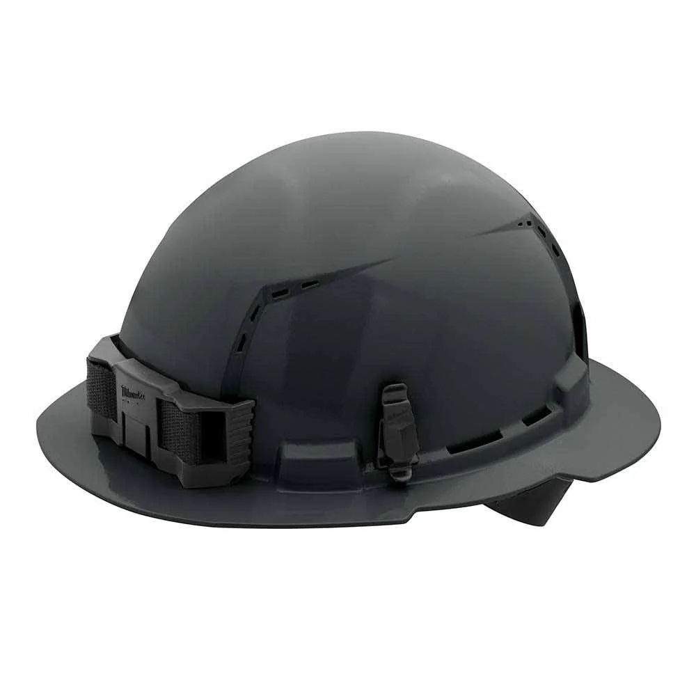 Milwaukee 48-73-1215 Gray Full Brim Vented Hard Hat with 4PT Ratcheting Suspension – Type 1 Class C - Moutools
