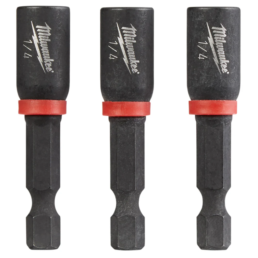 Milwaukee 49-66-4522 SHOCKWAVE 1/4 X 1-7/8 Impact Magnetic Nut Driver 3PK - Moutools