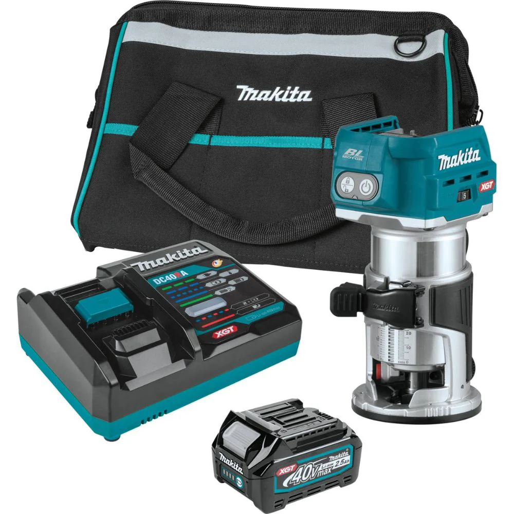 Makita GTR01D1 40V max XGT Brushless Cordless Compact Router Kit (2.5Ah) - Moutools
