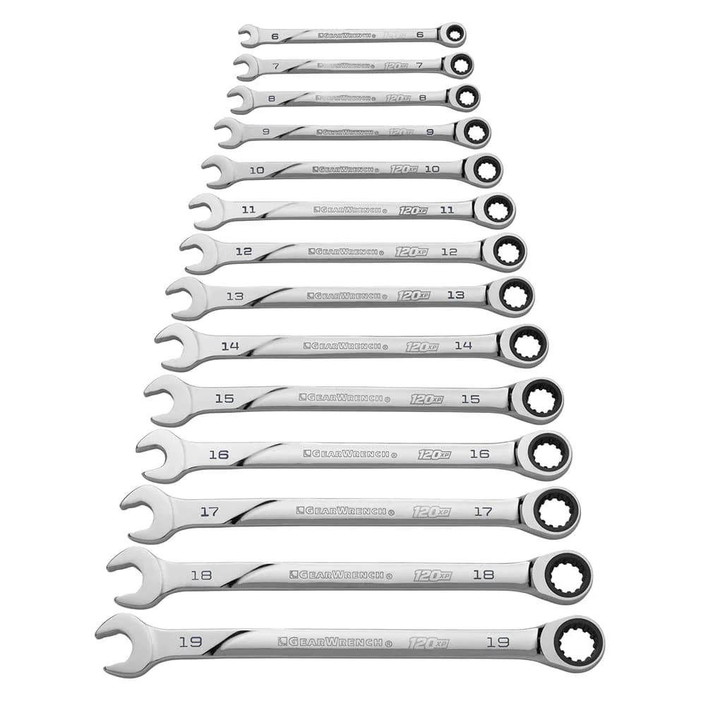 GearWrench 86426 14 Pc. 120XP Universal Spline XL Ratcheting Combination Metric Wrench Set - Moutools