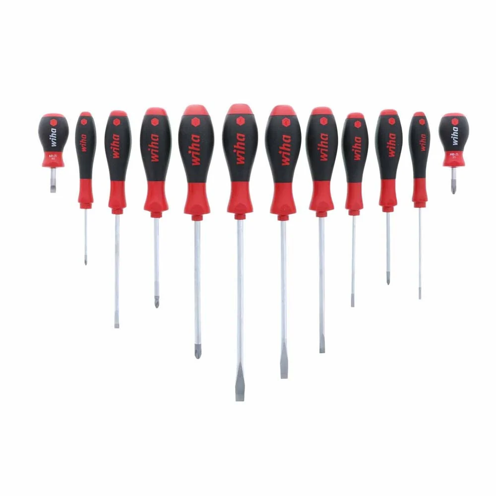 Wiha 30297 12 Piece SoftFinish Slotted and Phillips Screwdriver Set - Moutools