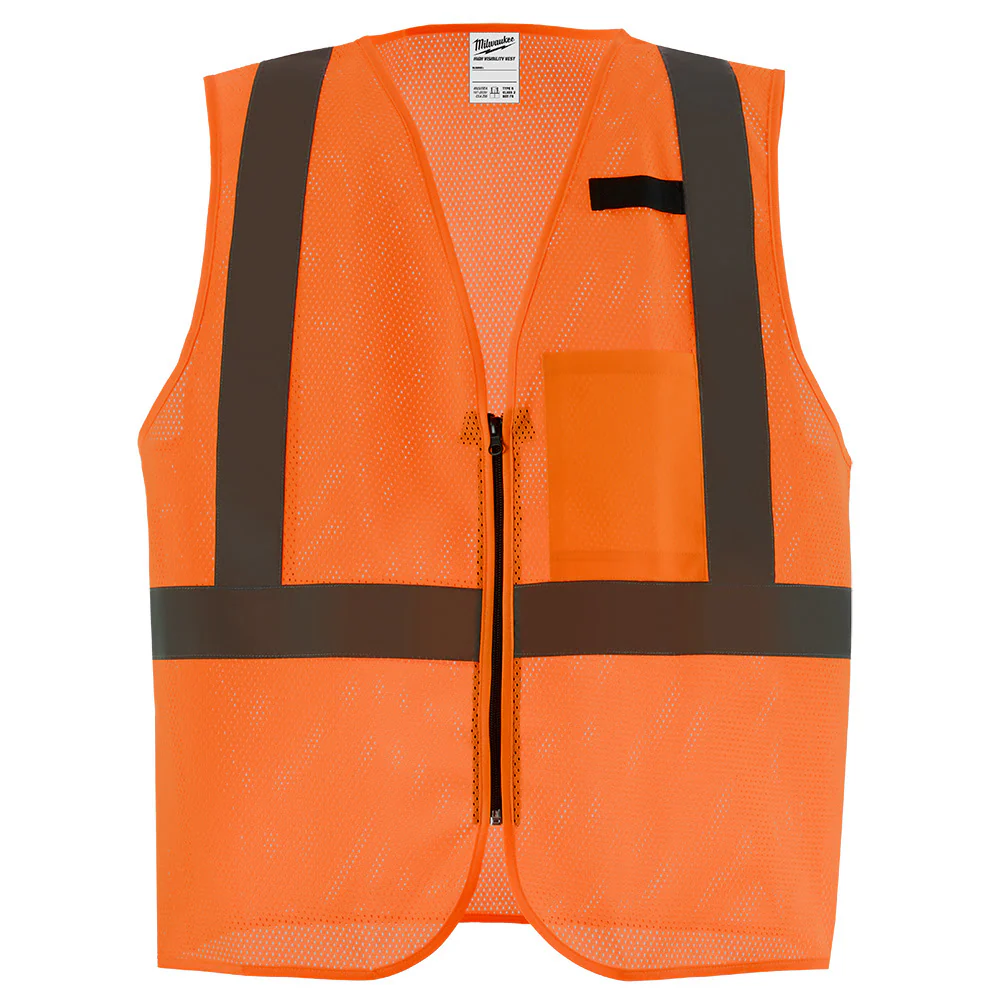 Milwaukee 48-73-2256 Class 2 High Visibility Orange Mesh One Pocket Safety Vest - L/XL (CSA) - Moutools