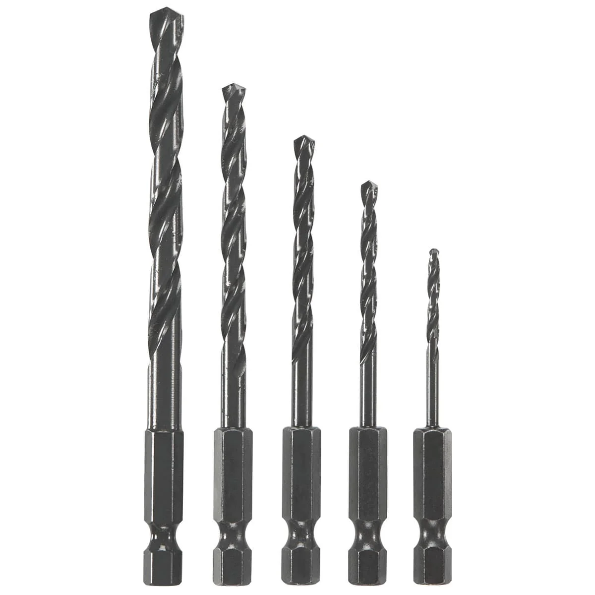 Bosch BL5IM 5 Pc. Impact Tough Black Oxide Drill Bit Set - Moutools