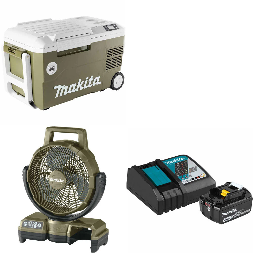 Makita ADCW180Z 18V X2 LXT Cooler/Warmer W/ ADCF203Z 18V Fan & FREE Starter Pack - Moutools
