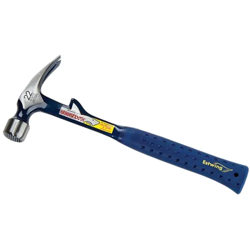 EstWing E6-24TM 24 oz Solid steel Hammertooth hammer with milled face blue nylon vinyl shock reduction grip - Moutools