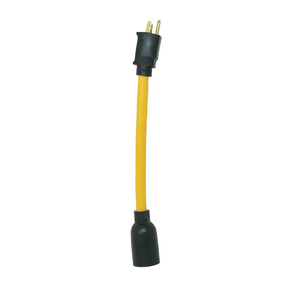 Southwire 090208802 Female Twist-Lock to Male Straight Blade Pigtail Adapter, 15/20 A, NEMA 15P-20R - Moutools