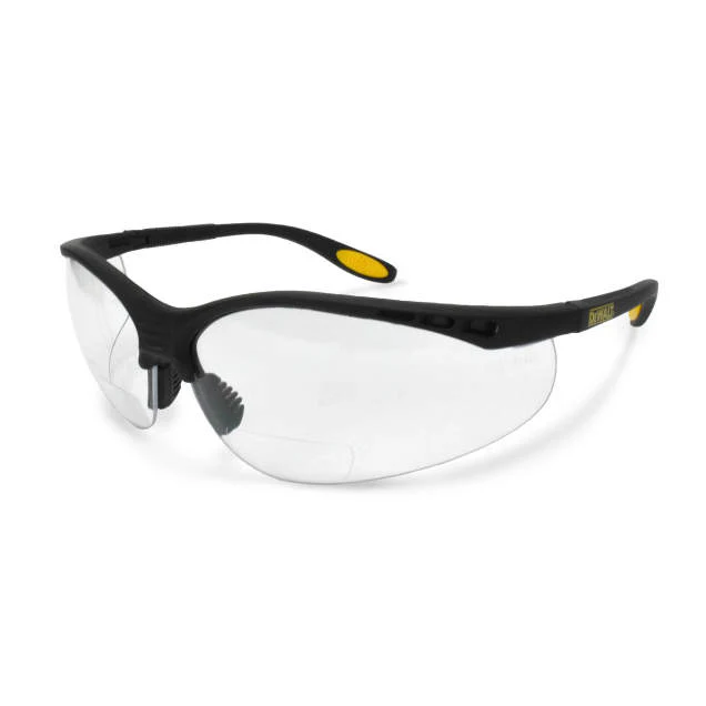 Dewalt DPG59-115D Reinforcer RX Glasses, Black Frame, Clear Lens, 1.5 Diopter - Moutools