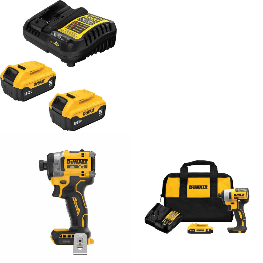 DeWalt DCB205-2C 20V Starter Kit W/ DCF860B Impact Driver & Impact Driver Kit - Moutools