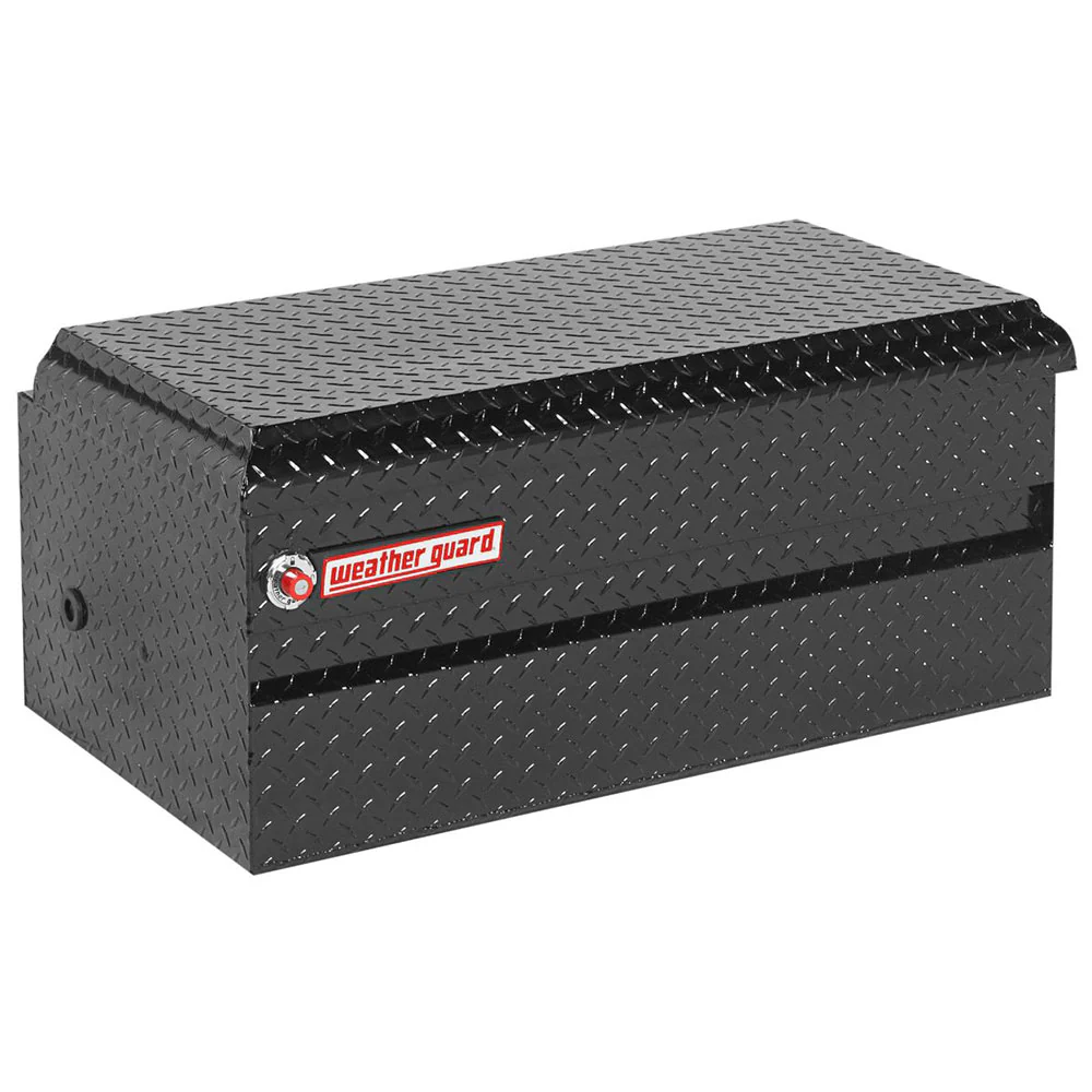 WeatherGuard 644-5-01 Gloss Black Aluminum All-Purpose Chest, Compact, 6.0 Cu. Ft. - Moutools