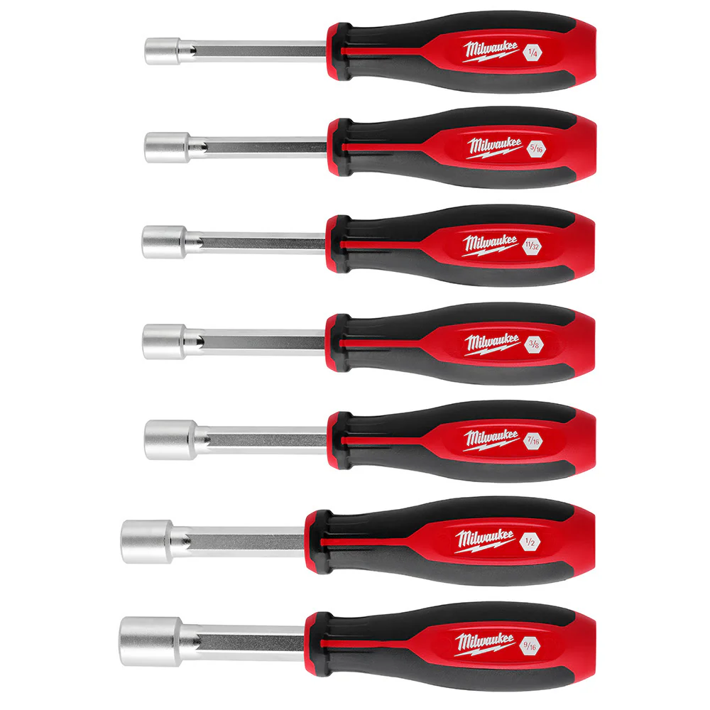 Milwaukee 48-22-2447 7pc SAE HollowCore Nut Driver Set - Moutools
