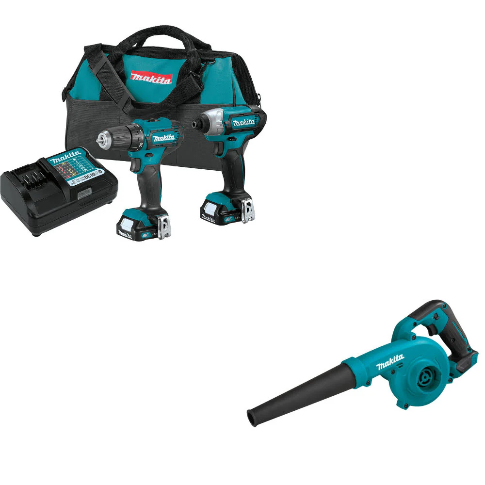 Makita CT232 12V Max CXT 2-Pc. Combo Kit W/ FREE BU01Z 12V max CXT Blower, Bare - Moutools