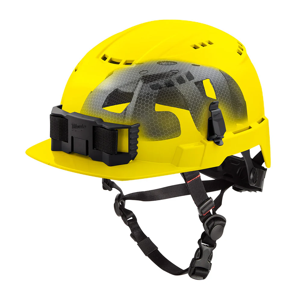 Milwaukee 48-73-1366 BOLT Yellow Front Brim Vented Safety Helmet with IMPACT ARMOR Liner (USA) - Type 2, Class C - Moutools