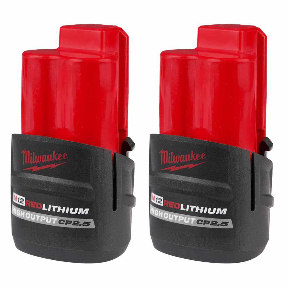 Milwaukee 48-11-2425S M12 High Output CP2.5 Battery 2PK - Moutools
