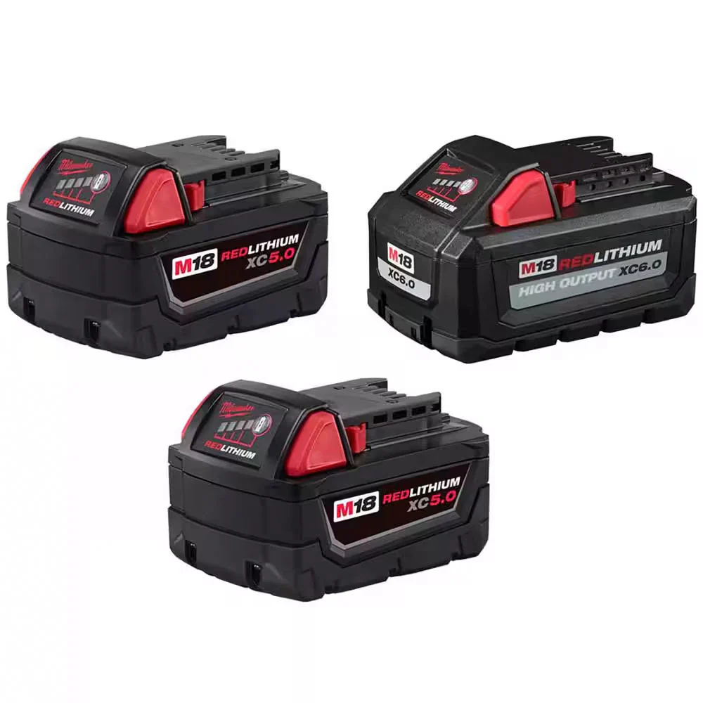 Milwaukee 48-11-1856 M18 18-Volt Lithium-Ion (1) High Output 6.0Ah Battery and (2) 5.0Ah Battery (3-Pack) - Moutools