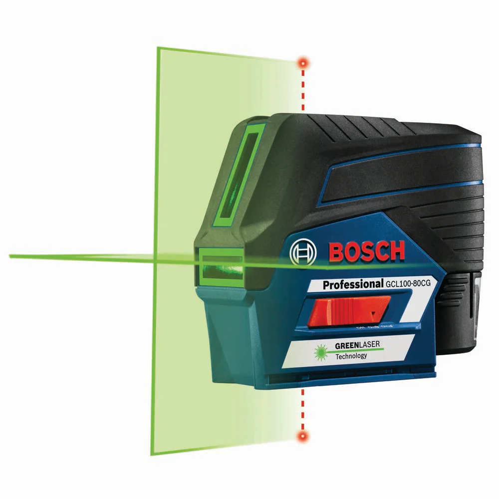 Bosch GCL100-80CG 12V Max Connected Green-Beam Cross-Line Laser w/Plumb Points - Moutools