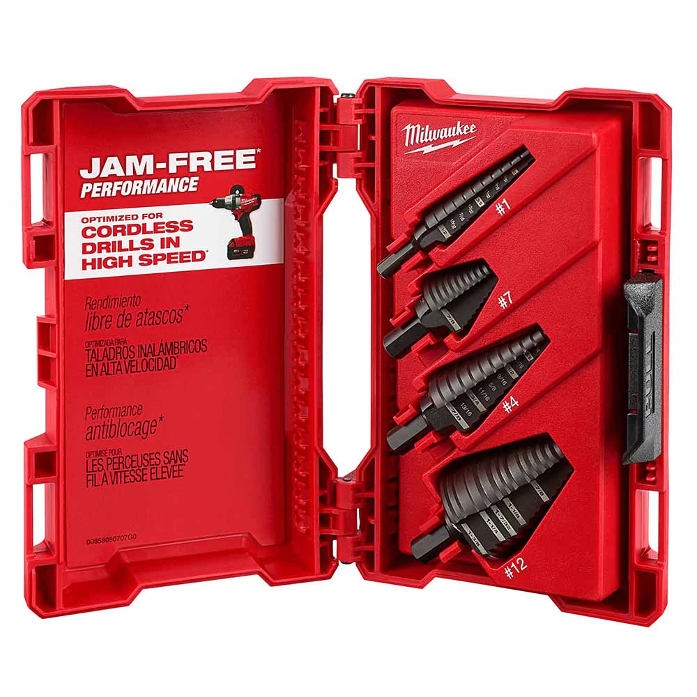 Milwaukee 48-89-9223 Milwaukee 4pc Set (#1, #4, #7, #12) - Moutools
