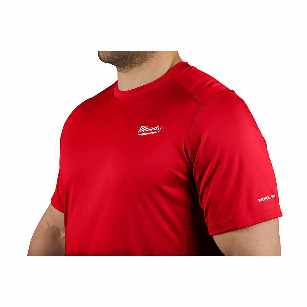 Milwaukee 414R WORKSKIN Lightweight Performance Shirt - Short Sleeve - Red - Moutools