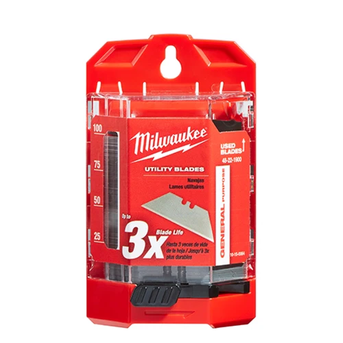 Milwaukee 48-22-1900 100 PC General Purpose Utility Blades w/ Dispenser - Moutools