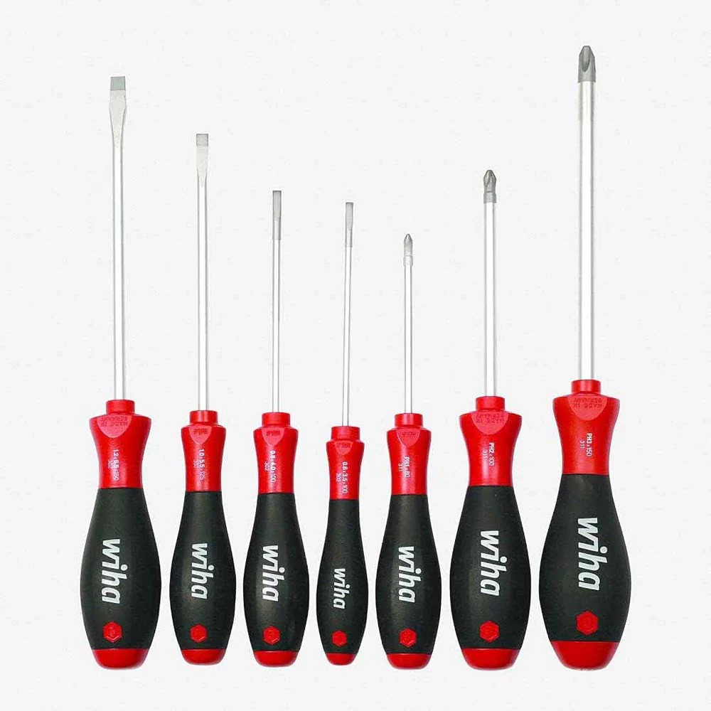 Wiha 30278 7 Piece SoftFinish Slotted and Phillips Screwdriver Set - Moutools