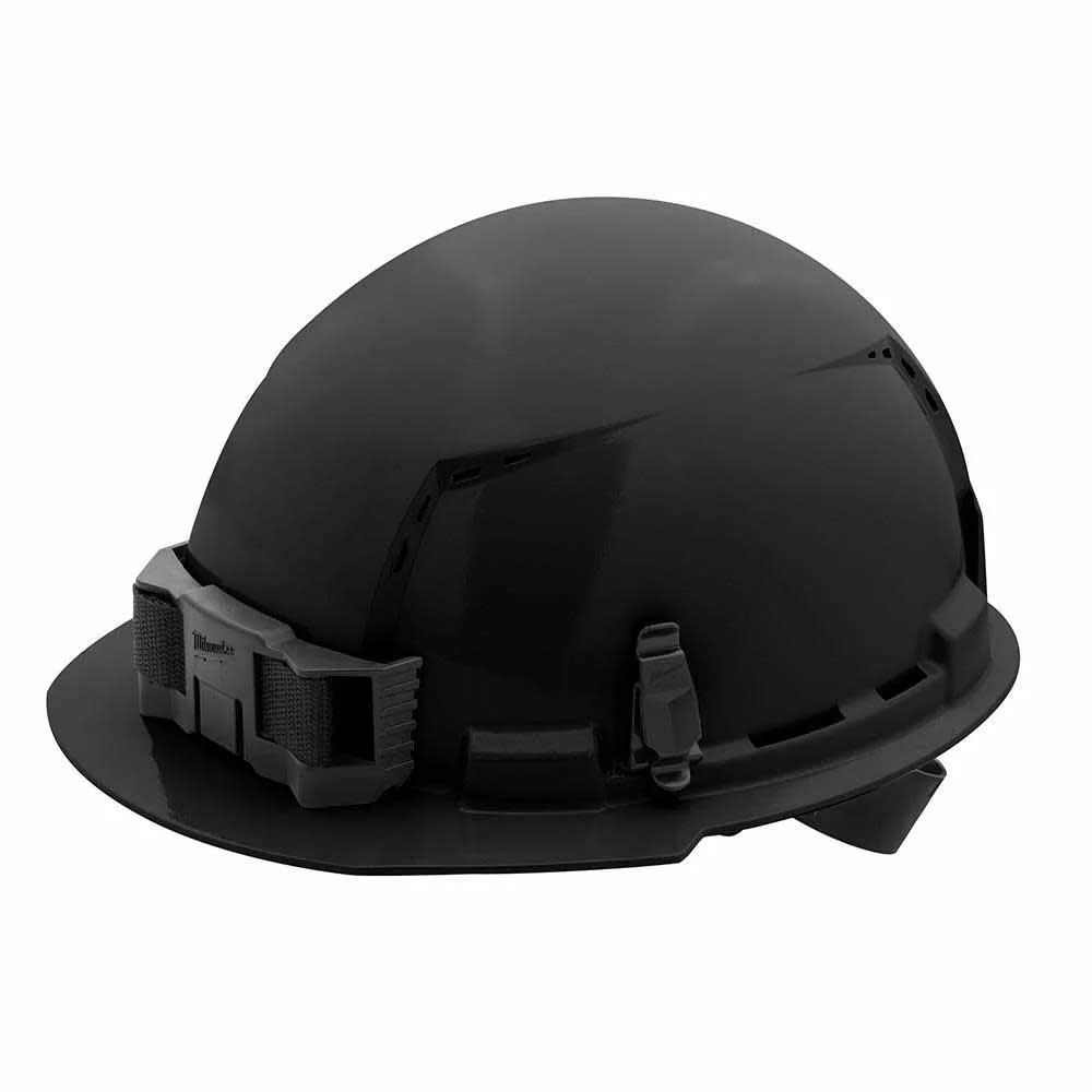 Milwaukee 48-73-1210 Black Front Brim Vented Hard Hat with 4PT Ratcheting Suspension – Type 1 Class C - Moutools