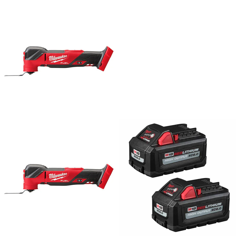 Milwaukee 2836-20 M18 FUEL Multi-Tool, 2 Pack W/ FREE 48-11-1862 M18 Battery-2Pk - Moutools