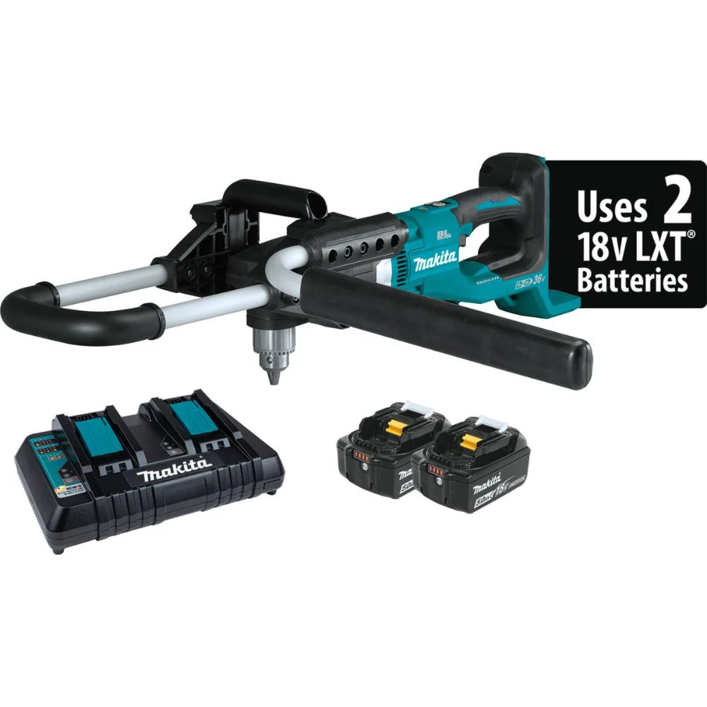 Makita XGD01PT 36V (18V X2) LXT Brushless Earth Auger Kit, dual port charger (5.0Ah) - Moutools