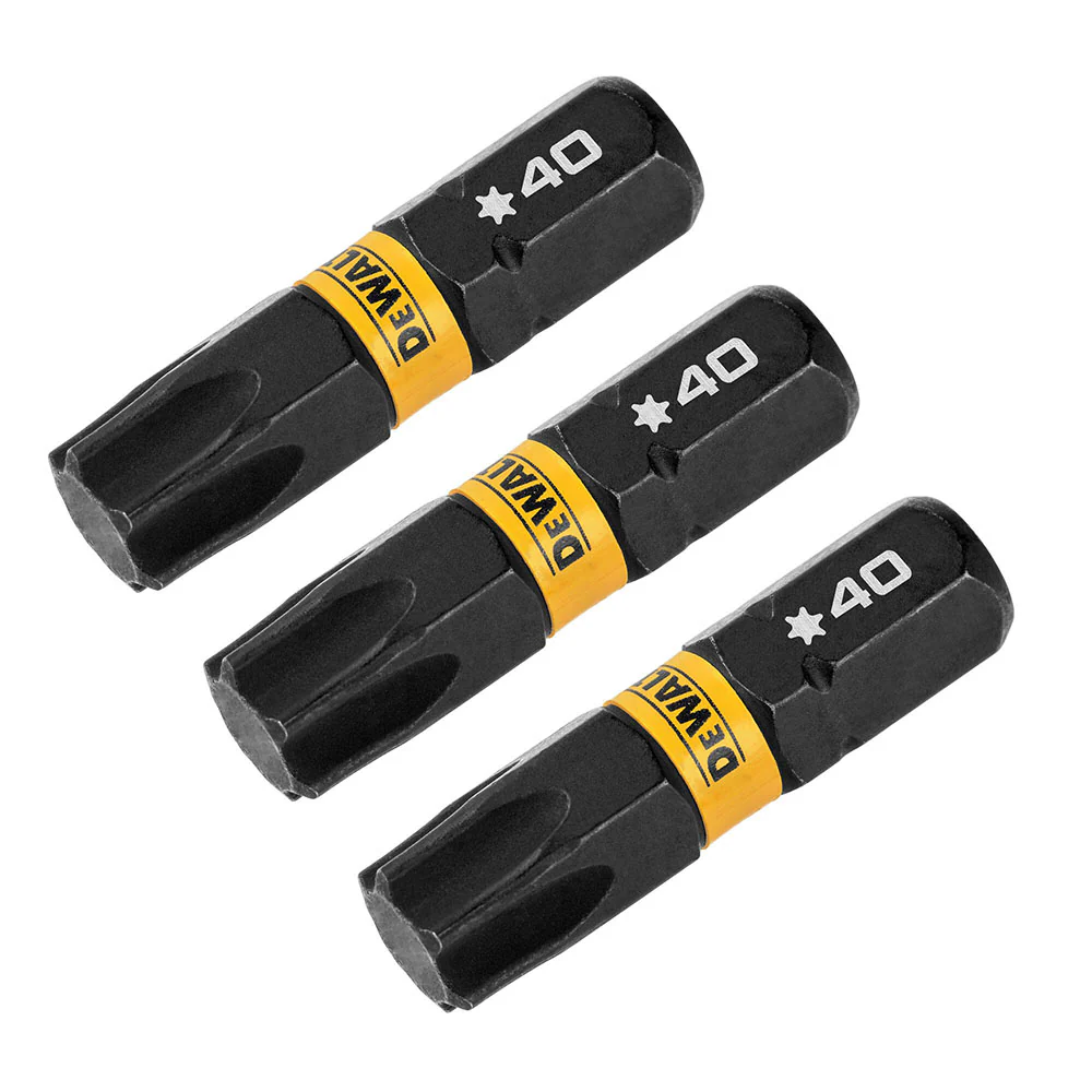 DeWalt DWAF1TX40IR3 T40 FLEXTORQ 1/4 x 1in Impact Driver Bits, 3-Pack - Moutools