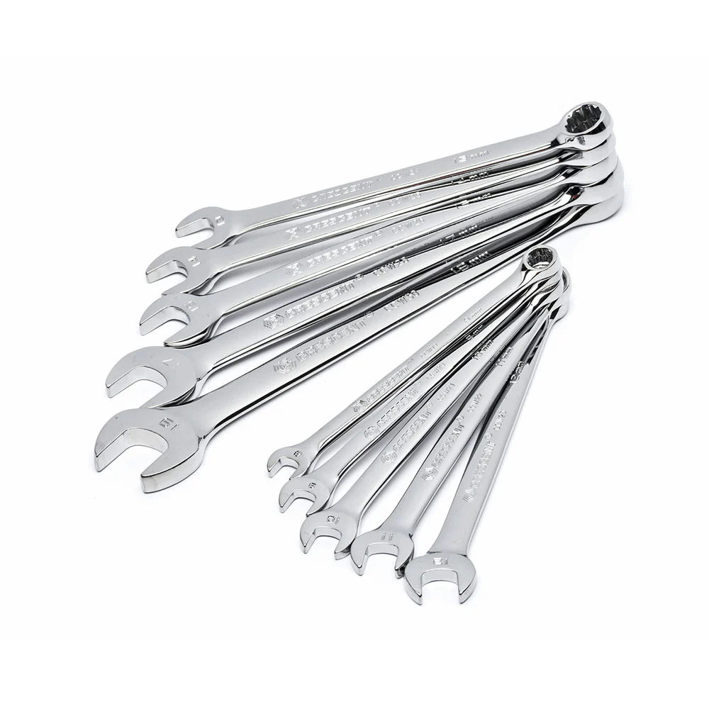 Crescent CCWS3 10 Pc. 12 Point Metric Combination Wrench Set - Moutools