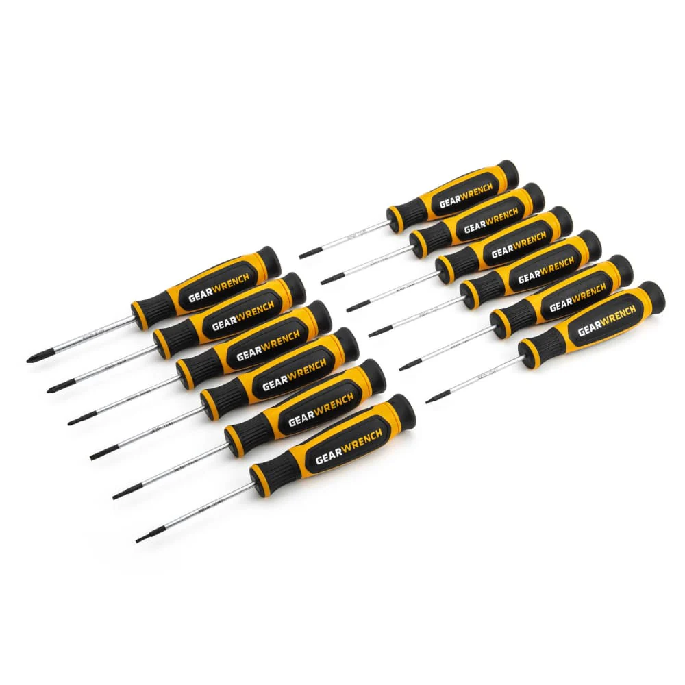 GearWrench 80057H 12 Pc. Phillips/Slotted/Torx Mini Dual Material Screwdriver Set - Moutools