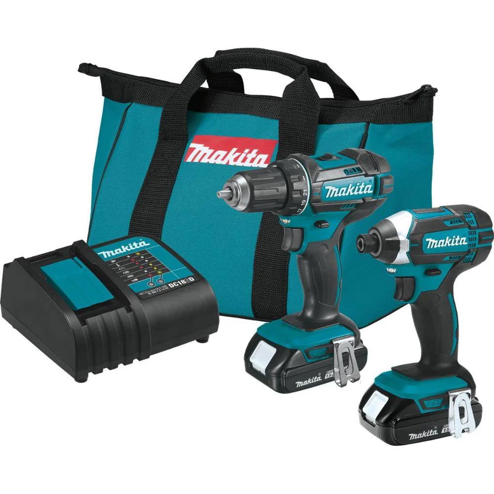 Makita CT225SYX 18V LXT Lithium-Ion Compact Cordless 2 Pc. Combo Kit, XFD10Z, XDT11Z, bag (1.5Ah) - Moutools
