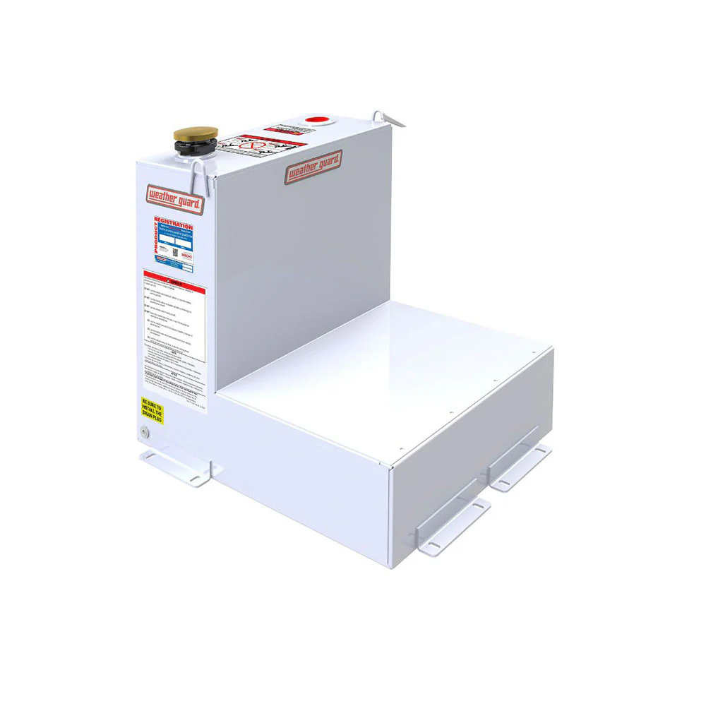 WeatherGuard 351-3-01 40-Gallon White Steel Fuel Transfer Tank, Mini L-Shape - Moutools