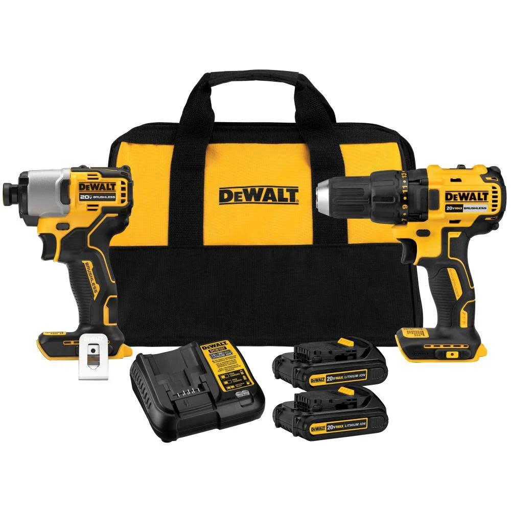 DeWalt DCK275C2 20V MAX COMPACT BRUSHLESS DRILL/DRIVER AND IMPACT KIT - Moutools