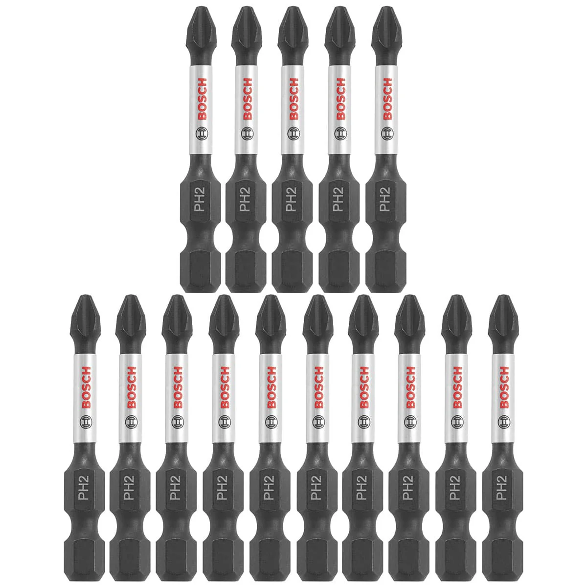 Bosch ITPH2215 15 pc. Impact Tough 2 In. Phillips #2 Power Bits - Moutools