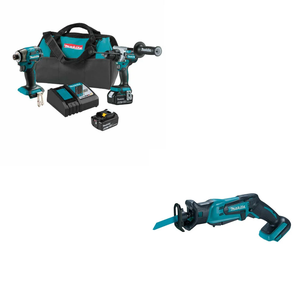 Makita XT297T 18V LXT Li-Ion 2 Pc. Combo Kit W/ FREE XRJ01Z 18V LXT Recipro Saw - Moutools