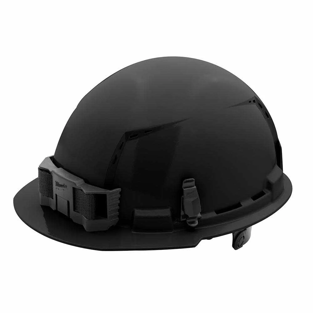 Milwaukee 48-73-1230 Black Front Brim Vented Hard Hat with 6PT Ratcheting Suspension – Type 1 Class C - Moutools