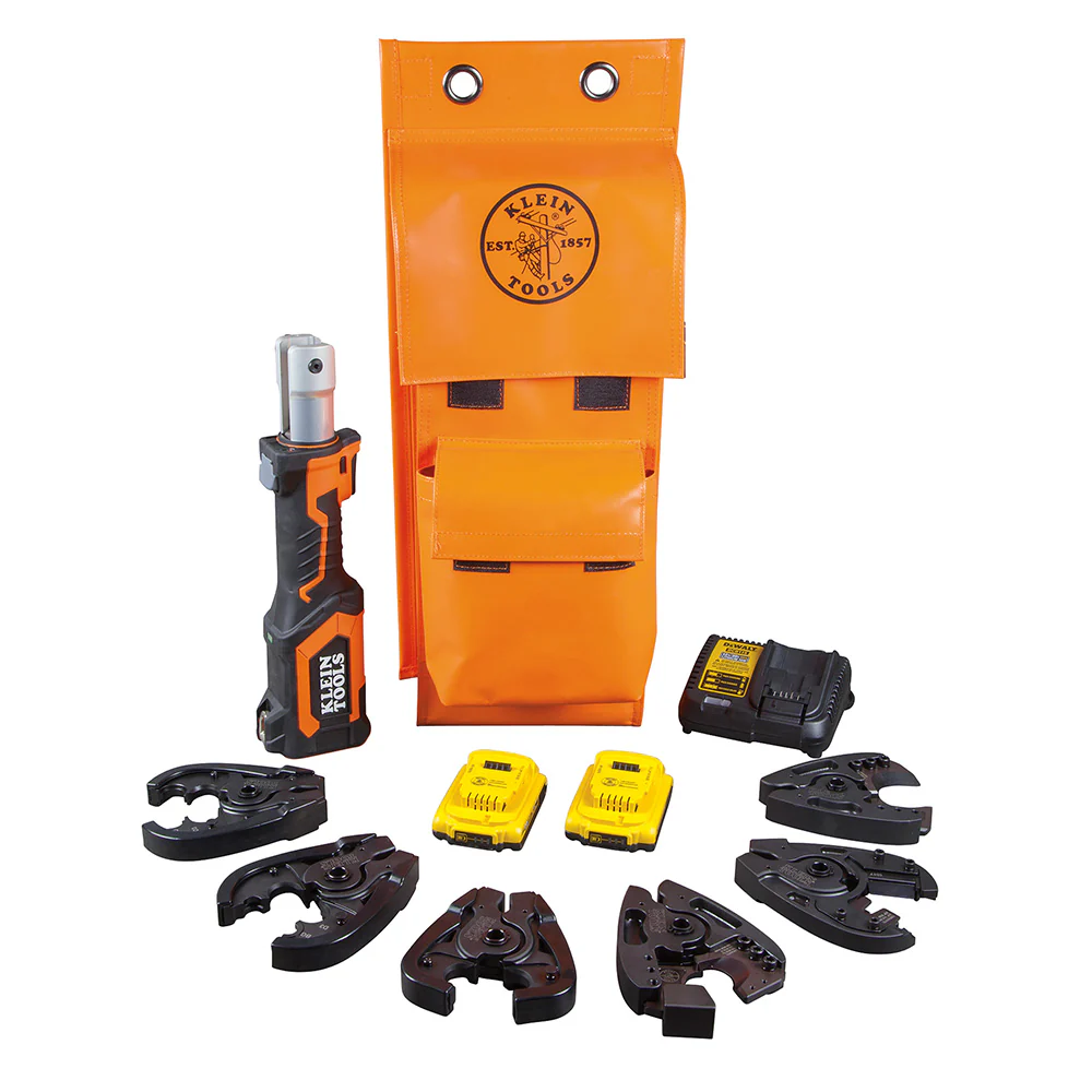 Klein BAT20-7T14 Battery-Operated Cable Cutter/Crimper Kit, 2 Ah - Moutools