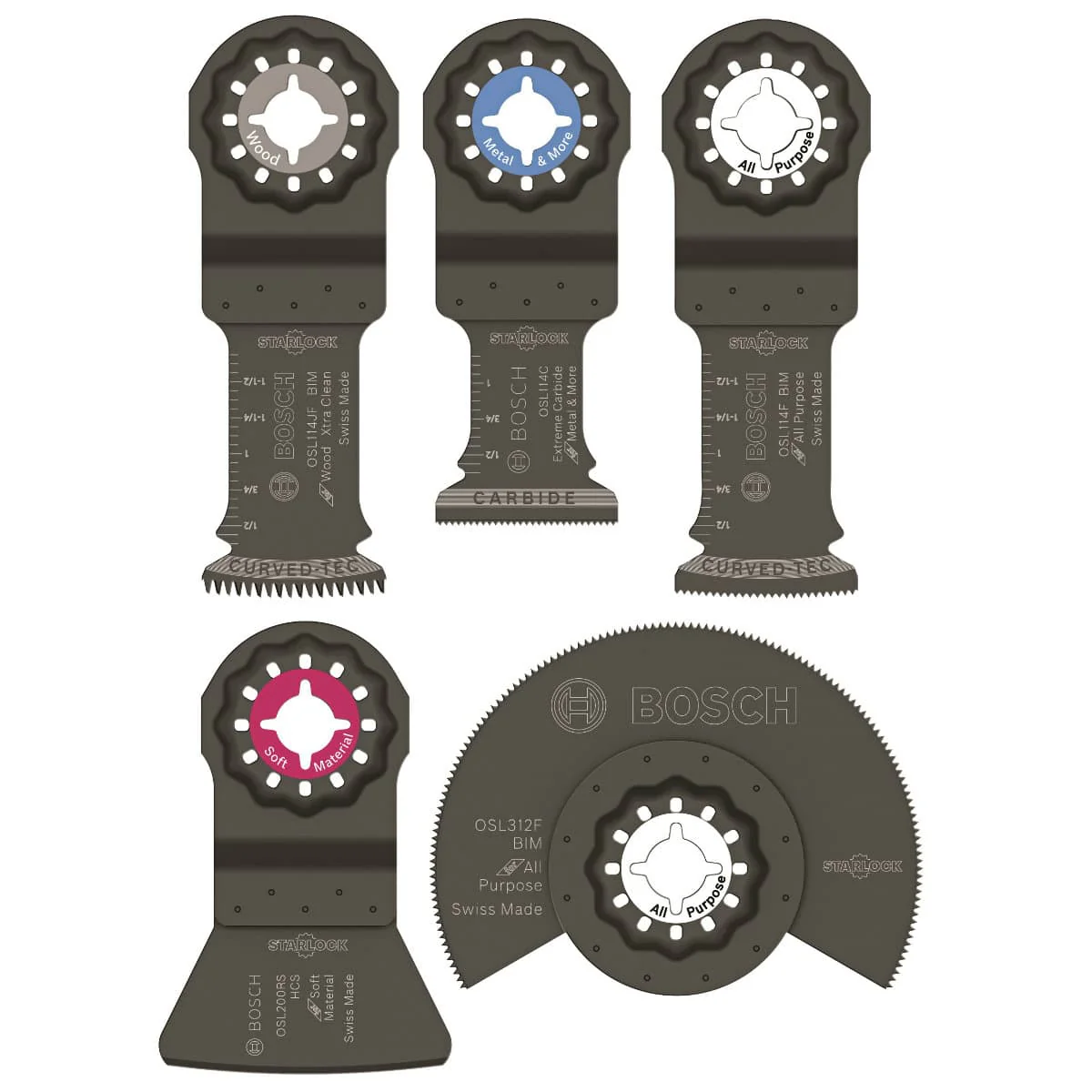 Bosch OSL005C Starlock Oscillating Multi-Tool Accessory Blade Set 5 Pack - Moutools