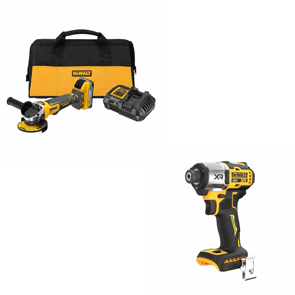 DeWalt DCG413H1 20V Max XR Grinder Kit W/ FREE DCF845B 20V MAX Impact Driver - Moutools