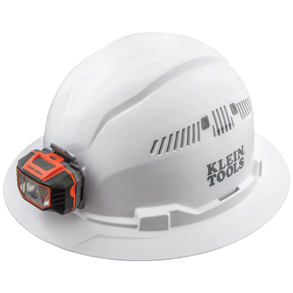 Klein 60407 Hard Hat, Vented, Full Brim with Headlamp - Moutools