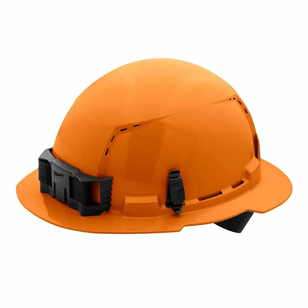 Milwaukee 48-73-1213 Orange Full Brim Vented Hard Hat with 4PT Ratcheting Suspension – Type 1 Class C - Moutools