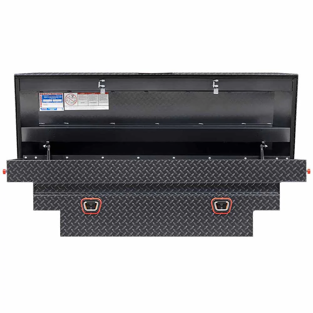 Weather Guard 137-6-03 Model 137-6-03 Saddle Box, Aluminum, Compact Deep, Gunmetal Gray, 8.0 Cu. Ft. - Moutools