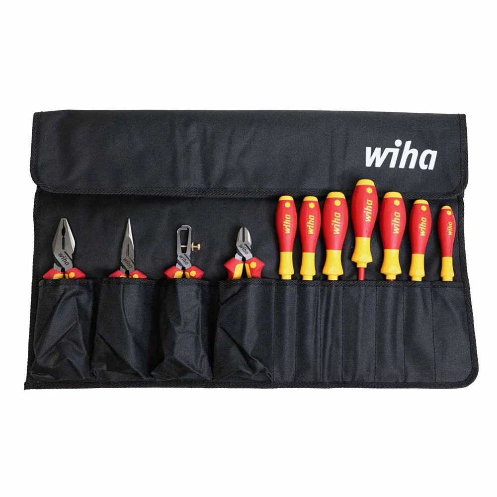 Wiha 32986 11 Piece Insulated Industrial Pliers and Screwdriver Set - Moutools