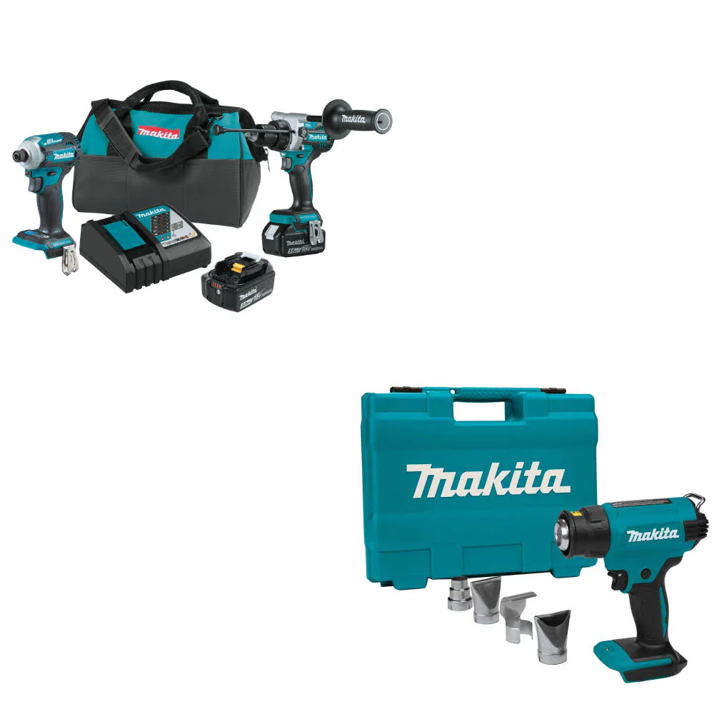 Makita XT288T 18V LXT® Li-Ion 2-Pc. Combo Kit W/ FREE XGH01ZK 18V LXT Heat Gun - Moutools