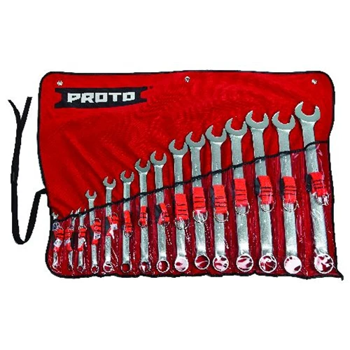 Proto J1200FASD-TT Tether-Ready 15 Piece Satin Combination ASD Wrench Set - 12 Point - Moutools