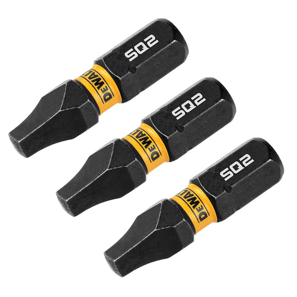 DeWalt DWAF1SQ2IR3 SQ2 FLEXTORQ 1/4 x 1in Impact Driver Bits, 3-Pack - Moutools