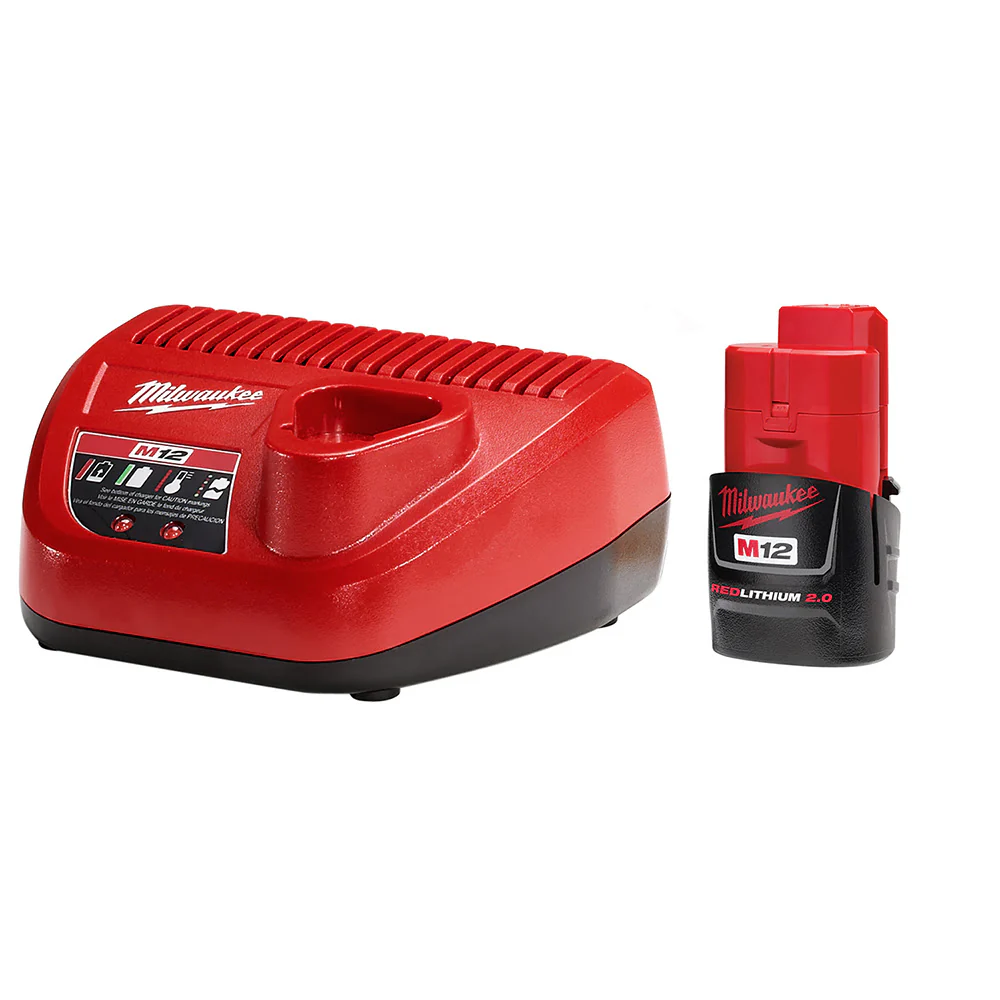 Milwaukee 48-59-2420 M12 Li-Ion 2.0 Battery and Charger Starter Kit - Moutools