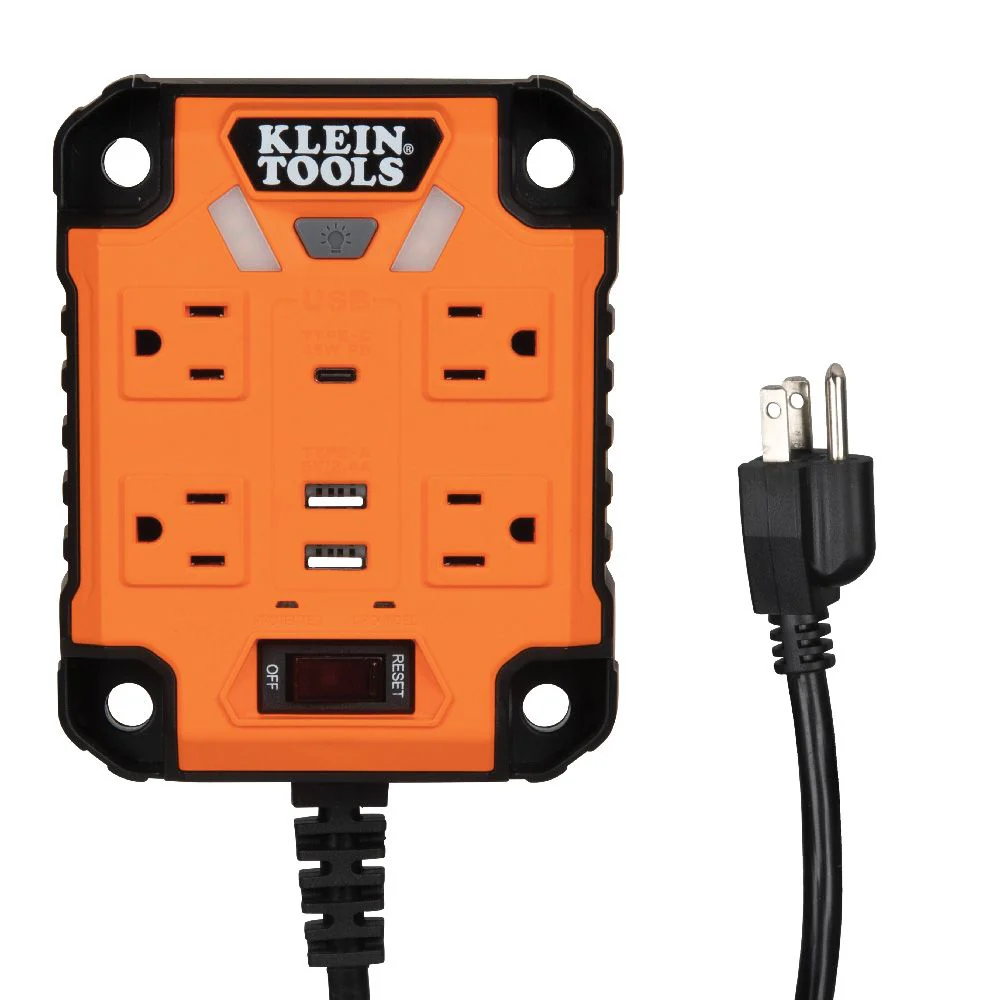 Klein 29601 PowerBox 1, Magnetic Mounted Power Strip with Integrated LED Lights - Moutools